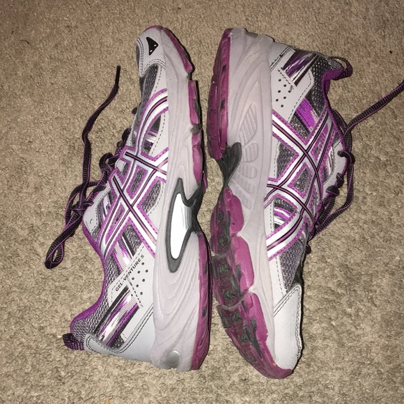 Asics Gel Venture 5 Gray & Purple T5NBQ - Picture 5 of 9